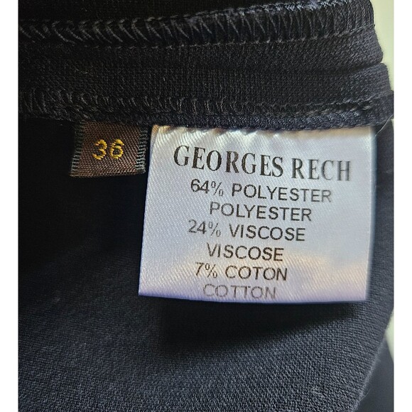 GEORGES RECH Paris Women's Pants Leggings 36 US 6 8 Navy Blue Elastic Waist Zip - Picture 7 of 7